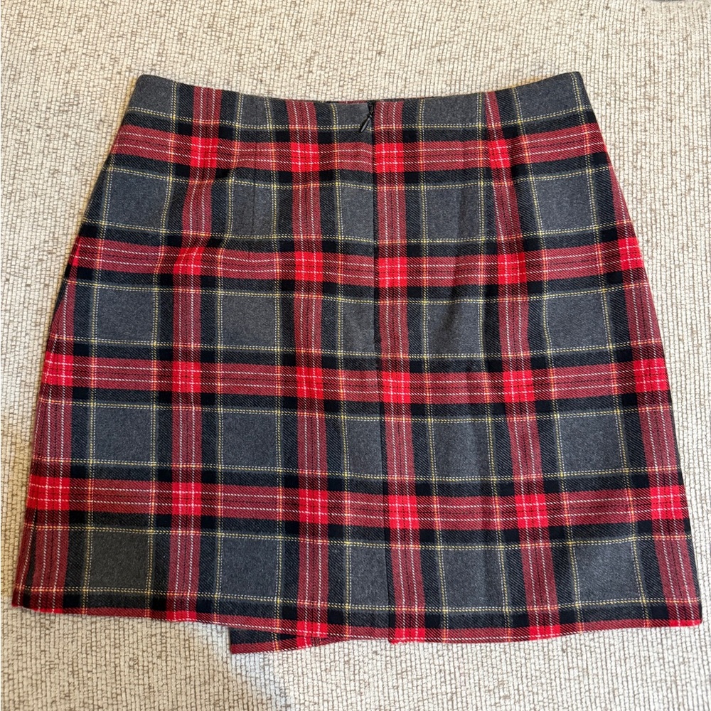 H&M Red and Black Plaid Skirt